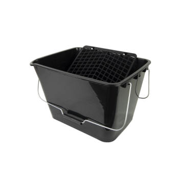 CUBETA PLÁSTICO PRO NEGRA 16L + REJILLA