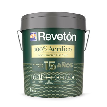 REVETON 100% ACRÍLICO 15 AÑOS MATE LISO BLANCO